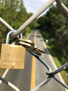 Lovers locks on footbridge